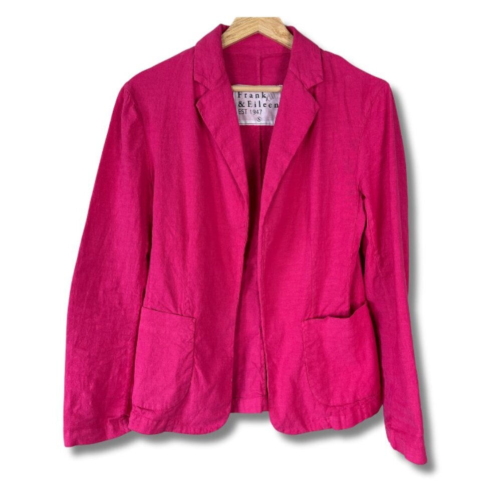 Frank & Eileen Women's Dublin Blazer Jacket Open Front Fuchsia Pink Small